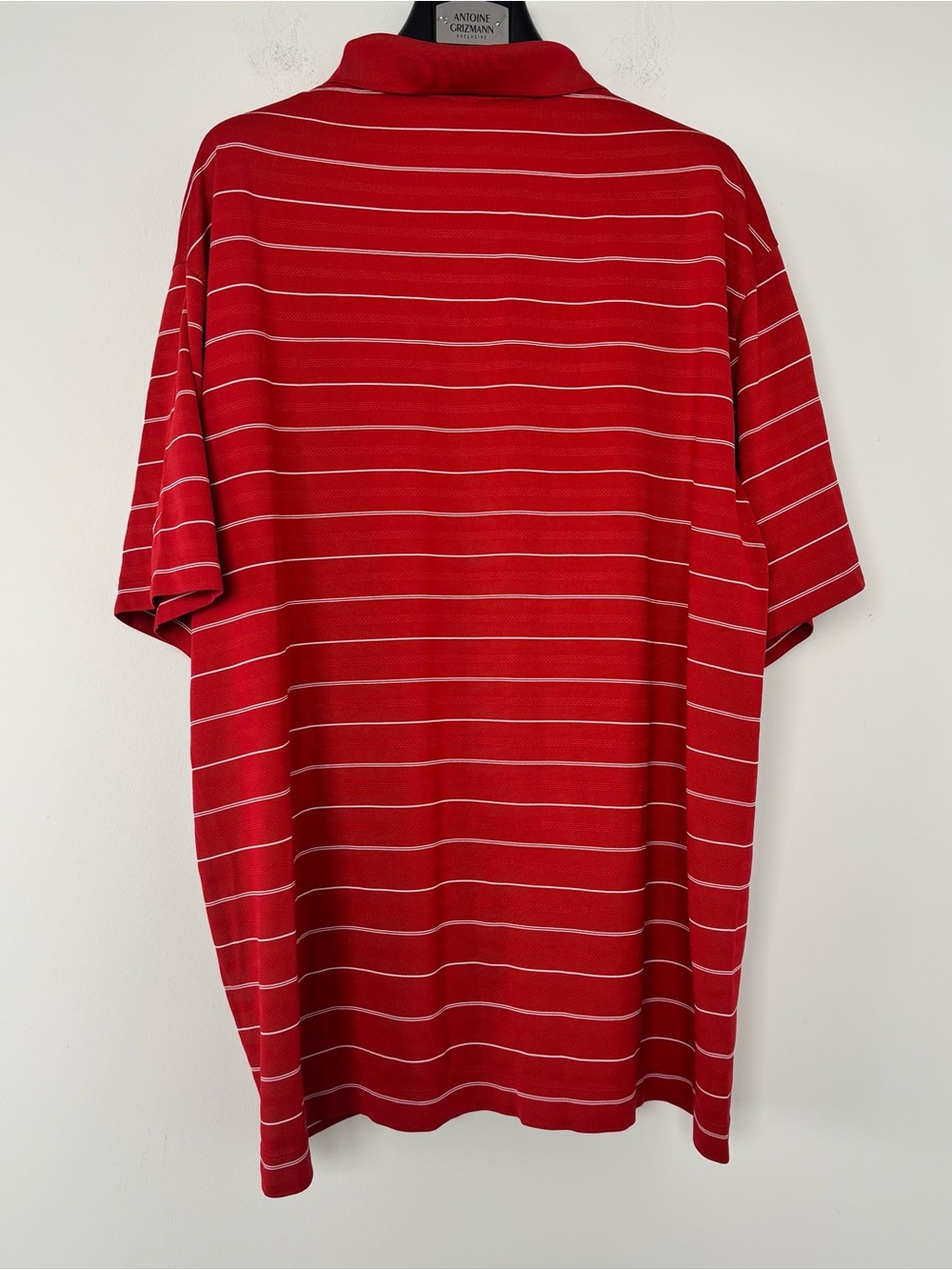 Nike Golf Dri-FIT Polo Shirt Red White Striped Short Sleeve Oversized Men's XXL - Picture 4 of 7